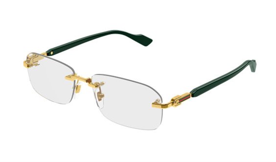 Montatura vista Gucci Uomo GG1221O005-GOLD-GREEN-TRANSPARENT56 - GG1221O005-GOLD-GREEN-TRANSPARENT56